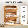 image:imageVEVOR Shoe Cabinet with 2 Flip Drawers Shoe Storage Cabinet for Entryway Free Standing Shoe Storage Organizer with Rattan Doors for Heels Boots Slippers in Hallway Living Room2362D x 661W x 3453H