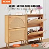 image:imageVEVOR Shoe Cabinet with 2 Flip Drawers Shoe Storage Cabinet for Entryway Free Standing Shoe Storage Organizer with Rattan Doors for Heels Boots Slippers in Hallway Living Room2362D x 661W x 3453H
