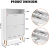 image:imageVEVOR Shoe Cabinet with 2 Flip Drawers Shoe Storage Cabinet for Entryway Free Standing Shoe Storage Organizer with Rattan Doors for Heels Boots Slippers in Hallway Living Room315D x 94W x 473H