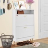 image:imageVEVOR Shoe Cabinet with 2 Flip Drawers Shoe Storage Cabinet for Entryway Free Standing Shoe Storage Organizer with Rattan Doors for Heels Boots Slippers in Hallway Living Room315D x 94W x 473H