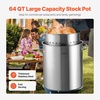 image:imageVEVOR Stainless Steel Stockpot 84 Quart Large Cooking Pots Cookware Sauce Pot with Basket Lid and Handle Heavy Duty Commercial Grade Stock Pot Sanding Treatment for Large Groups Events Silver639 Quarts