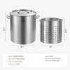 image:imageVEVOR Stainless Steel Stockpot 84 Quart Large Cooking Pots Cookware Sauce Pot with Basket Lid and Handle Heavy Duty Commercial Grade Stock Pot Sanding Treatment for Large Groups Events Silver639 Quarts