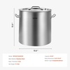 image:imageVEVOR Stainless Steel Stockpot 84 Quart Large Cooking Pots Cookware Sauce Pot with Basket Lid and Handle Heavy Duty Commercial Grade Stock Pot Sanding Treatment for Large Groups Events Silver53 Quarts