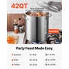 image:imageVEVOR Stainless Steel Stockpot 84 Quart Large Cooking Pots Cookware Sauce Pot with Basket Lid and Handle Heavy Duty Commercial Grade Stock Pot Sanding Treatment for Large Groups Events Silver42 Quarts