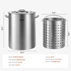 image:imageVEVOR Stainless Steel Stockpot 84 Quart Large Cooking Pots Cookware Sauce Pot with Basket Lid and Handle Heavy Duty Commercial Grade Stock Pot Sanding Treatment for Large Groups Events Silver359 Quarts