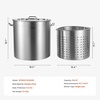 image:imageVEVOR Stainless Steel Stockpot 84 Quart Large Cooking Pots Cookware Sauce Pot with Basket Lid and Handle Heavy Duty Commercial Grade Stock Pot Sanding Treatment for Large Groups Events Silver100 Quarts
