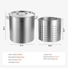 image:imageVEVOR Stainless Steel Stockpot 84 Quart Large Cooking Pots Cookware Sauce Pot with Basket Lid and Handle Heavy Duty Commercial Grade Stock Pot Sanding Treatment for Large Groups Events Silver84 Quarts