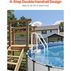 image:imageVEVOR Swimming Pool Ladder 4Step Double Handrails Stairs with NonSlip Heavy Duty Steps Reliable 400 lbs Max Load Capacity for 4854 in Inground amp AboveGround Pools of Any Decking Surface GreyMilk White