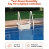 image:imageVEVOR Swimming Pool Ladder 4Step Double Handrails Stairs with NonSlip Heavy Duty Steps Reliable 400 lbs Max Load Capacity for 4854 in Inground amp AboveGround Pools of Any Decking Surface GreyMilk White