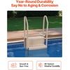 image:imageVEVOR Swimming Pool Ladder 4Step Double Handrails Stairs with NonSlip Heavy Duty Steps Reliable 400 lbs Max Load Capacity for 4854 in Inground amp AboveGround Pools of Any Decking Surface GreyTaupe