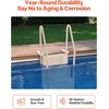 image:imageVEVOR Swimming Pool Ladder 4Step Double Handrails Stairs with NonSlip Heavy Duty Steps Reliable 400 lbs Max Load Capacity for 4854 in Inground amp AboveGround Pools of Any Decking Surface GreyTaupe