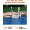 image:imageVEVOR Swimming Pool Ladder 4Step Double Handrails Stairs with NonSlip Heavy Duty Steps Reliable 400 lbs Max Load Capacity for 4854 in Inground amp AboveGround Pools of Any Decking Surface GreyGray
