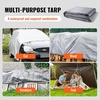image:imageVEVOR Tarp 20x40 ft 16 Mil Extra Thick Waterproof Poly Plastic Tarps Cover MultiPurpose Outdoor Tarpaulin with Grommets amp Reinforced Edges for Truck RV Boat Camping BrownSilver  Brown