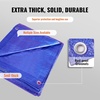 image:imageVEVOR Tarp 20x40 ft 16 Mil Extra Thick Waterproof Poly Plastic Tarps Cover MultiPurpose Outdoor Tarpaulin with Grommets amp Reinforced Edges for Truck RV Boat Camping BrownBlue