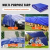 image:imageVEVOR Tarp 20x40 ft 16 Mil Extra Thick Waterproof Poly Plastic Tarps Cover MultiPurpose Outdoor Tarpaulin with Grommets amp Reinforced Edges for Truck RV Boat Camping BrownBlue