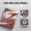image:imageVEVOR Tarp 20x40 ft 16 Mil Extra Thick Waterproof Poly Plastic Tarps Cover MultiPurpose Outdoor Tarpaulin with Grommets amp Reinforced Edges for Truck RV Boat Camping BrownBrown