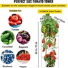 image:imageVEVOR Tomato Cages 118 x 118 x 461 5 Packs Square Plant Support Cages Silver PVCCoated Steel Tomato Towers for Climbing Vegetables Plants Flowers FruitsGreen