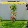 image:imageVEVOR Tomato Cages 118 x 118 x 461 5 Packs Square Plant Support Cages Silver PVCCoated Steel Tomato Towers for Climbing Vegetables Plants Flowers FruitsGreen
