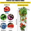 image:imageVEVOR Tomato Cages 118 x 118 x 461 5 Packs Square Plant Support Cages Silver PVCCoated Steel Tomato Towers for Climbing Vegetables Plants Flowers FruitsGreen