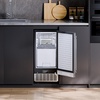 image:imageVEVOR Under Counter Ice Maker Machine Crescent Ice 25 LbsDay Stainless Steel Built in Ice Maker with Reversible Door 22Lbs Storage Ice Maker Machine for Commercial Home Kitchen No Drain RequiredCube Ice with Drain