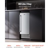 image:imageVEVOR Under Counter Ice Maker Machine Crescent Ice 25 LbsDay Stainless Steel Built in Ice Maker with Reversible Door 22Lbs Storage Ice Maker Machine for Commercial Home Kitchen No Drain RequiredCube Ice with Drain