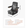 image:imageVEVOR Universal Forklift Seat Tractor Seat with Armrest amp Adjustable Backrest Shock Absorption Secure Micro Switch HighResilience PVC Mower Seat for Tractor Excavator Skid LoaderSuspension Seat