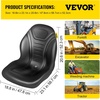image:imageVEVOR Universal Lawn Tractor Seat Replacement Compact High Back Mower Seat Black Vinyl Forklift Seat Central Drain Hole Skid Steer Seat with Mounting Bolt Patterns of 8 x 115 amp 1125 x 1151Pc Black