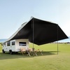 image:imageVEVOR Vehicle Awning 66x82 Roof Rack PullOut Sun Shade UV50 PU3000mm Retractable Weatherproof 4x4 Side Awning for SUV Outdoor Camping amp Overland Hardware Included wWaterproof Storage BagArmyGreen 10X7ft Car Awning