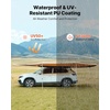 image:imageVEVOR Vehicle Awning 66x82 Roof Rack PullOut Sun Shade UV50 PU3000mm Retractable Weatherproof 4x4 Side Awning for SUV Outdoor Camping amp Overland Hardware Included wWaterproof Storage BagKhaki 270 18764ft Car Awning with LED