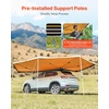 image:imageVEVOR Vehicle Awning 66x82 Roof Rack PullOut Sun Shade UV50 PU3000mm Retractable Weatherproof 4x4 Side Awning for SUV Outdoor Camping amp Overland Hardware Included wWaterproof Storage BagKhaki 270 2067ft Car Awning with LED