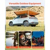 image:imageVEVOR Vehicle Awning 66x82 Roof Rack PullOut Sun Shade UV50 PU3000mm Retractable Weatherproof 4x4 Side Awning for SUV Outdoor Camping amp Overland Hardware Included wWaterproof Storage BagKhaki 270 10553ft Car Awning