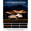 image:imageVEVOR Vehicle Awning 66x82 Roof Rack PullOut Sun Shade UV50 PU3000mm Retractable Weatherproof 4x4 Side Awning for SUV Outdoor Camping amp Overland Hardware Included wWaterproof Storage BagKhaki 270 2067ft Car Awning with LED