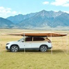 image:imageVEVOR Vehicle Awning 66x82 Roof Rack PullOut Sun Shade UV50 PU3000mm Retractable Weatherproof 4x4 Side Awning for SUV Outdoor Camping amp Overland Hardware Included wWaterproof Storage BagKhaki 270 18764ft Car Awning with LED