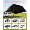 image:imageVEVOR Vehicle Awning 66x82 Roof Rack PullOut Sun Shade UV50 PU3000mm Retractable Weatherproof 4x4 Side Awning for SUV Outdoor Camping amp Overland Hardware Included wWaterproof Storage BagArmyGreen 10X7ft Car Awning