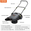 image:imageVEVOR WalkBehind Hand Push Floor Sweeper 256 Sweeping Width Floor Sweeper Manual NonElectric 5Gallon Waste Container Angle amp Height Adjustable Folding Handle for Walkway Yard Garage PatioGray  Black