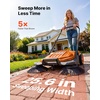 image:imageVEVOR WalkBehind Hand Push Floor Sweeper 256 Sweeping Width Floor Sweeper Manual NonElectric 5Gallon Waste Container Angle amp Height Adjustable Folding Handle for Walkway Yard Garage PatioOrange