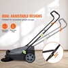 image:imageVEVOR WalkBehind Hand Push Floor Sweeper 256 Sweeping Width Floor Sweeper Manual NonElectric 5Gallon Waste Container Angle amp Height Adjustable Folding Handle for Walkway Yard Garage PatioGray  Black