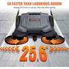 image:imageVEVOR WalkBehind Hand Push Floor Sweeper 256 Sweeping Width Floor Sweeper Manual NonElectric 5Gallon Waste Container Angle amp Height Adjustable Folding Handle for Walkway Yard Garage PatioGray  Black