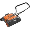 image:imageVEVOR WalkBehind Hand Push Floor Sweeper 256 Sweeping Width Floor Sweeper Manual NonElectric 5Gallon Waste Container Angle amp Height Adjustable Folding Handle for Walkway Yard Garage PatioOrange