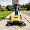 image:imageVEVOR WalkBehind Hand Push Floor Sweeper 256 Sweeping Width Floor Sweeper Manual NonElectric 5Gallon Waste Container Angle amp Height Adjustable Folding Handle for Walkway Yard Garage PatioYellow