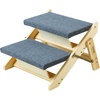 image:imageVEVOR Wood Pet Stairs 5Step Dog Stairs for Beds Sofa amp Cars 150lbs Load Capacity Floded Flat Design Stable amp Sturdy Cat amp Dog Step Ladder for Small Medium Large Older Pet Puppy EssentialsNatural