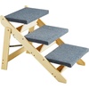 image:imageVEVOR Wood Pet Stairs 5Step Dog Stairs for Beds Sofa amp Cars 150lbs Load Capacity Floded Flat Design Stable amp Sturdy Cat amp Dog Step Ladder for Small Medium Large Older Pet Puppy EssentialsNatural