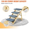 image:imageVEVOR Wood Pet Stairs 5Step Dog Stairs for Beds Sofa amp Cars 150lbs Load Capacity Floded Flat Design Stable amp Sturdy Cat amp Dog Step Ladder for Small Medium Large Older Pet Puppy EssentialsNatural