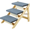 image:imageVEVOR Wood Pet Stairs 5Step Dog Stairs for Beds Sofa amp Cars 150lbs Load Capacity Floded Flat Design Stable amp Sturdy Cat amp Dog Step Ladder for Small Medium Large Older Pet Puppy EssentialsNatural