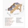 image:imageVEVOR Wood Pet Stairs 5Step Dog Stairs for Beds Sofa amp Cars 150lbs Load Capacity Floded Flat Design Stable amp Sturdy Cat amp Dog Step Ladder for Small Medium Large Older Pet Puppy EssentialsWood ColorBlue