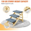 image:imageVEVOR Wood Pet Stairs 5Step Dog Stairs for Beds Sofa amp Cars 150lbs Load Capacity Floded Flat Design Stable amp Sturdy Cat amp Dog Step Ladder for Small Medium Large Older Pet Puppy EssentialsNatural