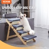 image:imageVEVOR Wood Pet Stairs 5Step Dog Stairs for Beds Sofa amp Cars 150lbs Load Capacity Floded Flat Design Stable amp Sturdy Cat amp Dog Step Ladder for Small Medium Large Older Pet Puppy EssentialsNatural