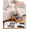 image:imageVEVOR Wood Pet Stairs 5Step Dog Stairs for Beds Sofa amp Cars 150lbs Load Capacity Floded Flat Design Stable amp Sturdy Cat amp Dog Step Ladder for Small Medium Large Older Pet Puppy EssentialsWood ColorBlue