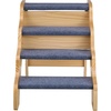 image:imageVEVOR Wood Pet Stairs 5Step Dog Stairs for Beds Sofa amp Cars 150lbs Load Capacity Floded Flat Design Stable amp Sturdy Cat amp Dog Step Ladder for Small Medium Large Older Pet Puppy EssentialsWood ColorBlue