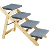 image:imageVEVOR Wood Pet Stairs 5Step Dog Stairs for Beds Sofa amp Cars 150lbs Load Capacity Floded Flat Design Stable amp Sturdy Cat amp Dog Step Ladder for Small Medium Large Older Pet Puppy EssentialsNatural